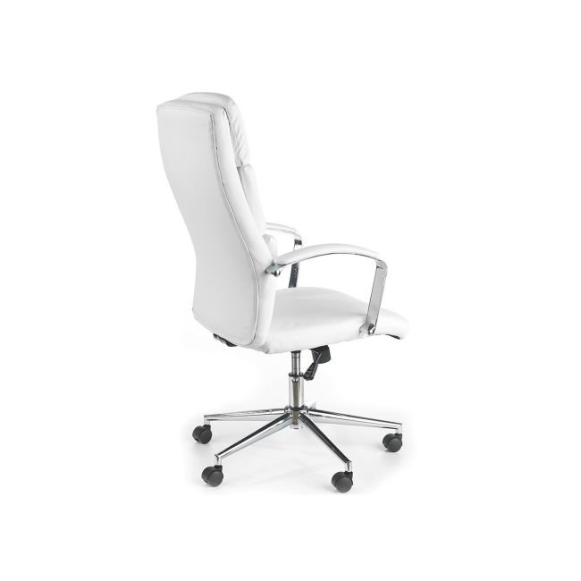 Scaun directorial hm aurelius, ergonomic, piele ecologica, inaltime ajustabila, suport lombar, mecanism balans, 115 kg, 120x65x67 cm , alb drm2004