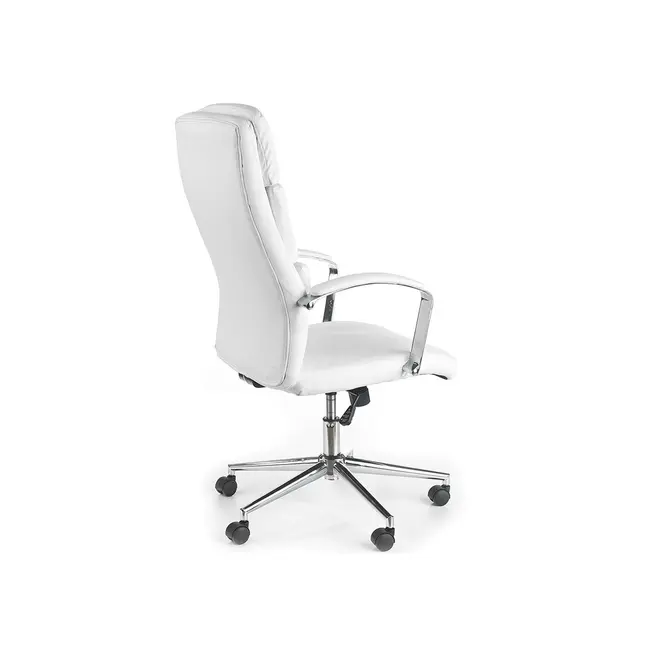 Scaun directorial hm aurelius, ergonomic, piele ecologica, inaltime ajustabila, suport lombar, mecanism balans, 115 kg, 120x65x67 cm , alb drm2004