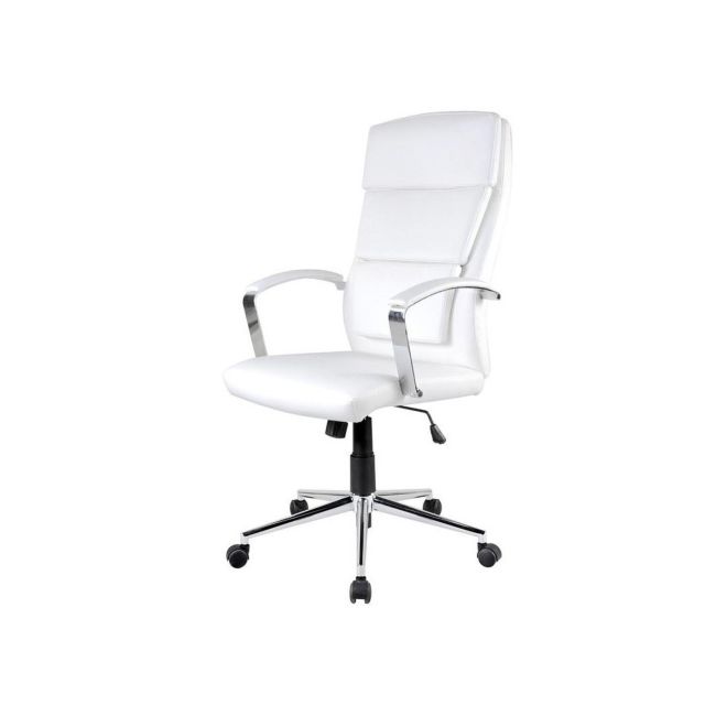 Scaun directorial hm aurelius, ergonomic, piele ecologica, inaltime ajustabila, suport lombar, mecanism balans, 115 kg, 120x65x67 cm , alb drm2004