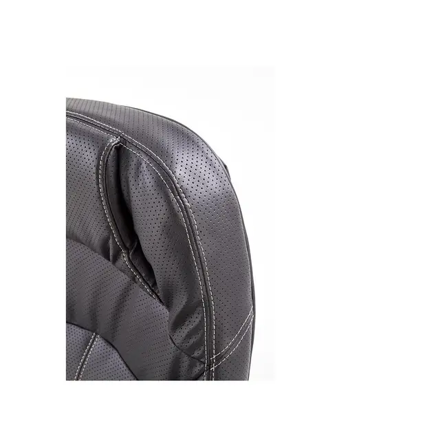Scaun directorial hm carlos, piele ecologica perforata, roti cauciucate, inaltime ajustabila, mecanism multiblock, 136 kg, negru drm2743