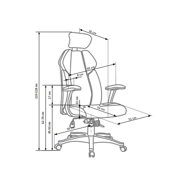 Scaun directorial hm chrono, piele ecologica/stofa, suport lombar, tetiera reglabila, 120 kg, alb/negru drm3992
