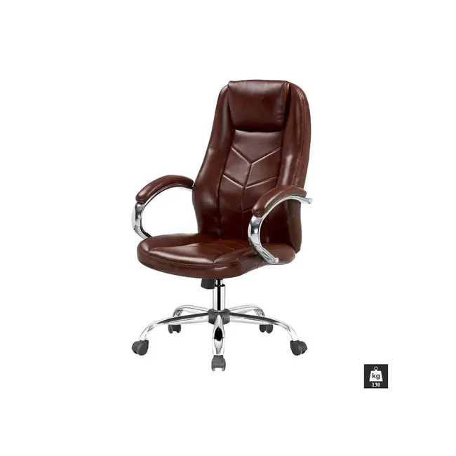 Scaun directorial hm cody, cadru otel, piele ecologica, inaltime ajustabila, mecanism balansare, 130 kg, 119x64x65cm, maro drm2194