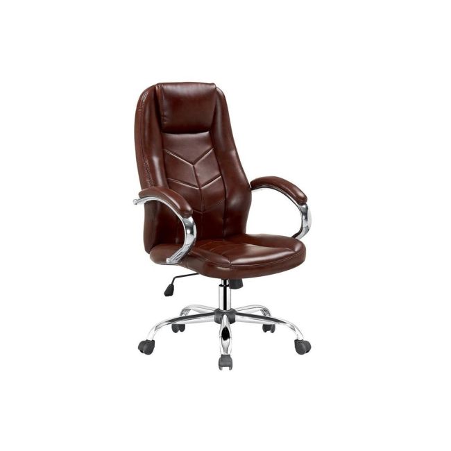 Scaun directorial hm cody, cadru otel, piele ecologica, inaltime ajustabila, mecanism balansare, 130 kg, 119x64x65cm, maro drm2194