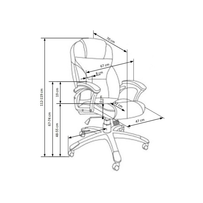 Scaun directorial mh dante, cadru polipropilena, piele ecologica, inaltime ajustabila, mecanism multiblock, roti cauciucate, 136 kg, gri drm2755
