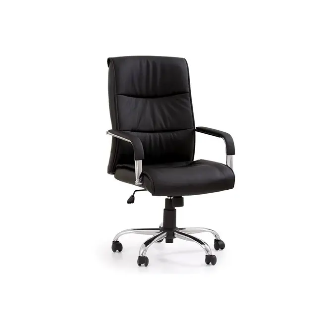 Scaun directorial hm hamilton, piele ecologica, inaltime ajustabila, mecanism balansare, 150 kg, 111x60x51 cm, negru drm2025