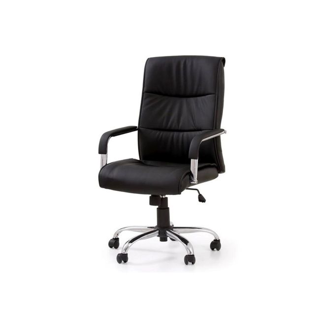 Scaun directorial hm hamilton, piele ecologica, inaltime ajustabila, mecanism balansare, 150 kg, 111x60x51 cm, negru drm2025