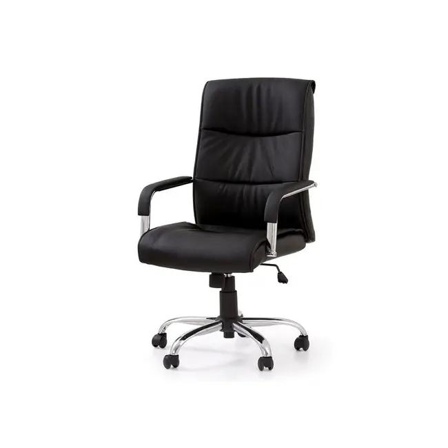 Scaun directorial hm hamilton, piele ecologica, inaltime ajustabila, mecanism balansare, 150 kg, 111x60x51 cm, negru drm2025