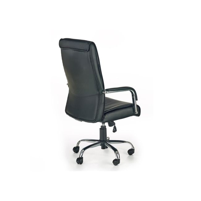 Scaun directorial hm hamilton, piele ecologica, inaltime ajustabila, mecanism balansare, 150 kg, 111x60x51 cm, negru drm2025