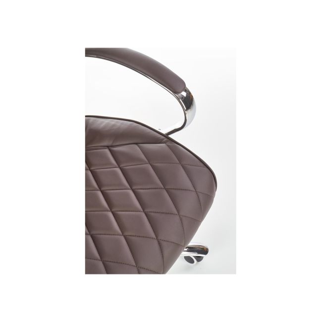 Scaun directorial hm hilton, ergonomic, cadru cromat, mecanism de balans, robust, piele ecologica, 120 kg, maro drm4617
