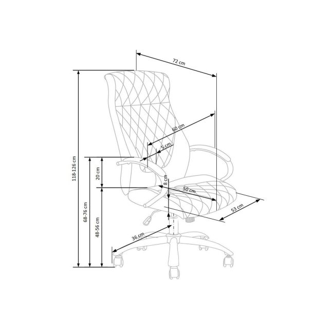 Scaun directorial hm hilton, ergonomic, cadru cromat, mecanism de balans, robust, piele ecologica, 120 kg, maro drm4617