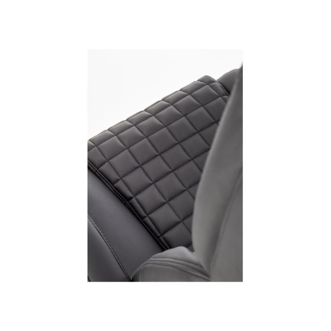 Scaun directorial hm king, ergonomic, piele ecologica, robust, mecanism de balans, cadru metalic cromat, inaltime reglabila, 120 kg, negru drm4456