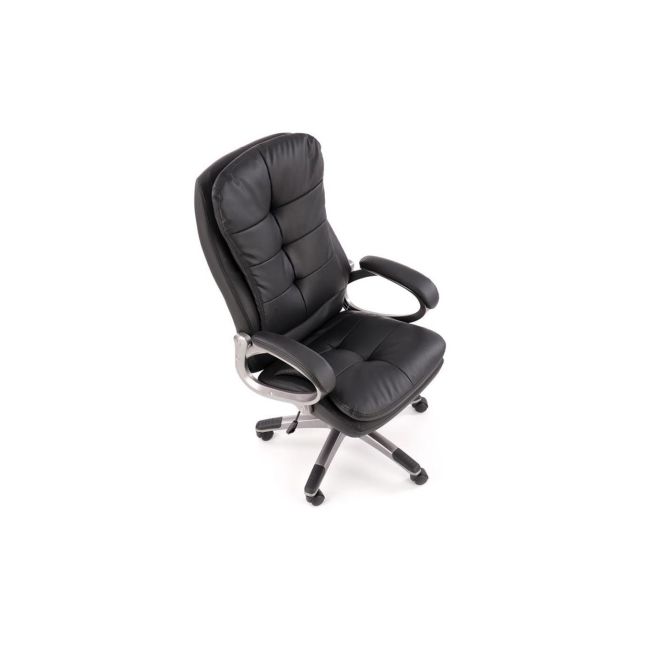Scaun directorial hm preston, robust, piele ecologica, inaltime reglabila, mecanism balans, 100 kg, negru drm9657