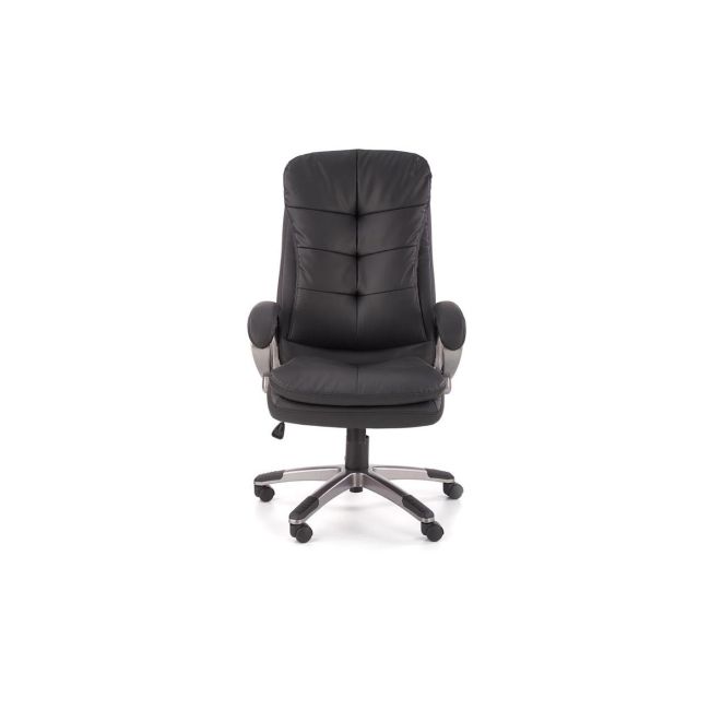 Scaun directorial hm preston, robust, piele ecologica, inaltime reglabila, mecanism balans, 100 kg, negru drm9657