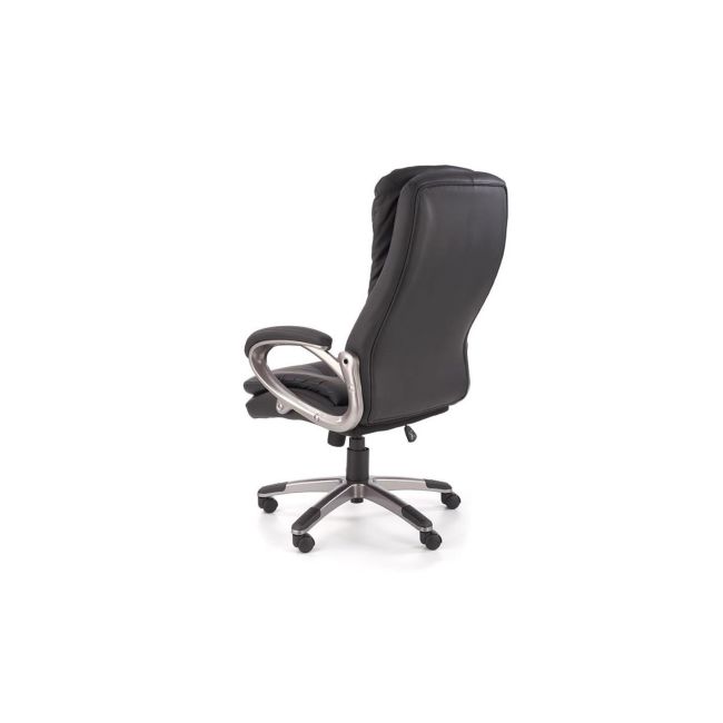 Scaun directorial hm preston, robust, piele ecologica, inaltime reglabila, mecanism balans, 100 kg, negru drm9657