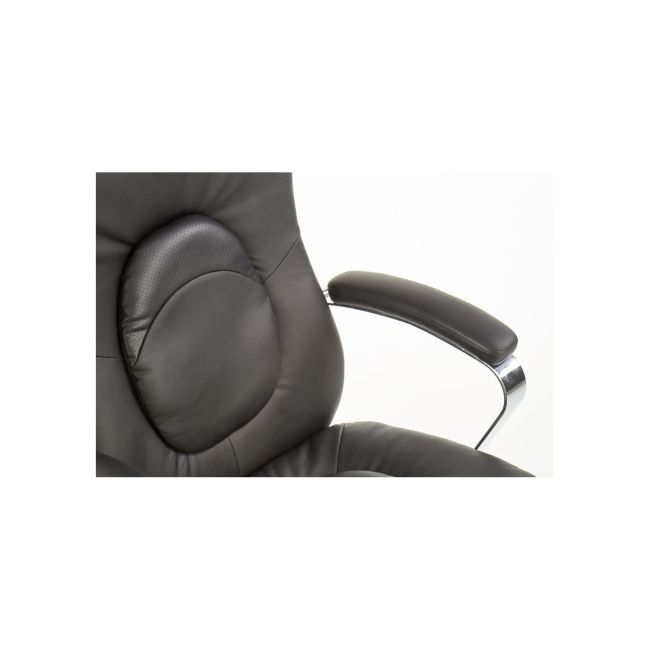 Scaun directorial hm quad, piele ecologica, inaltime ajustabila, mecanism multiblock, suport lombar, rotire 360 ˚, 150 kg, negru drm4632