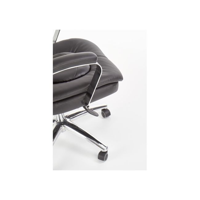 Scaun directorial hm quad, piele ecologica, inaltime ajustabila, mecanism multiblock, suport lombar, rotire 360 ˚, 150 kg, negru drm4632