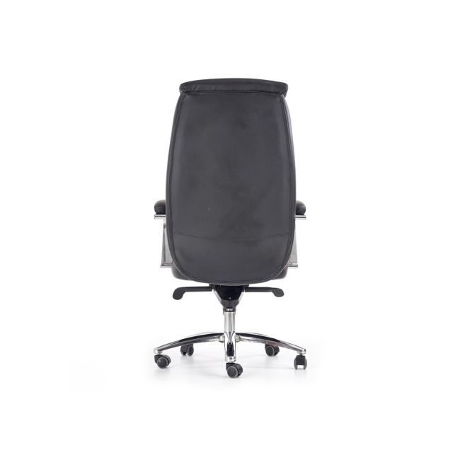 Scaun directorial hm quad, piele ecologica, inaltime ajustabila, mecanism multiblock, suport lombar, rotire 360 ˚, 150 kg, negru drm4632