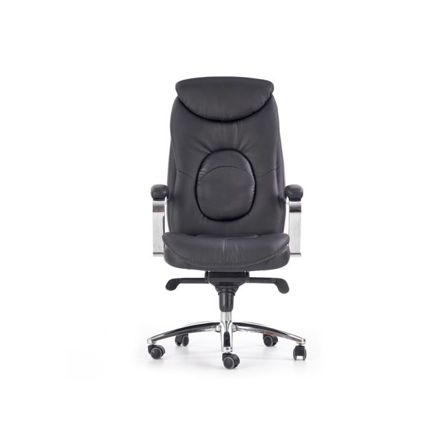 Scaun directorial hm quad, piele ecologica, inaltime ajustabila, mecanism multiblock, suport lombar, rotire 360 ˚, 150 kg, negru drm4632