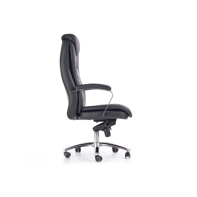 Scaun directorial hm quad, piele ecologica, inaltime ajustabila, mecanism multiblock, suport lombar, rotire 360 ˚, 150 kg, negru drm4632