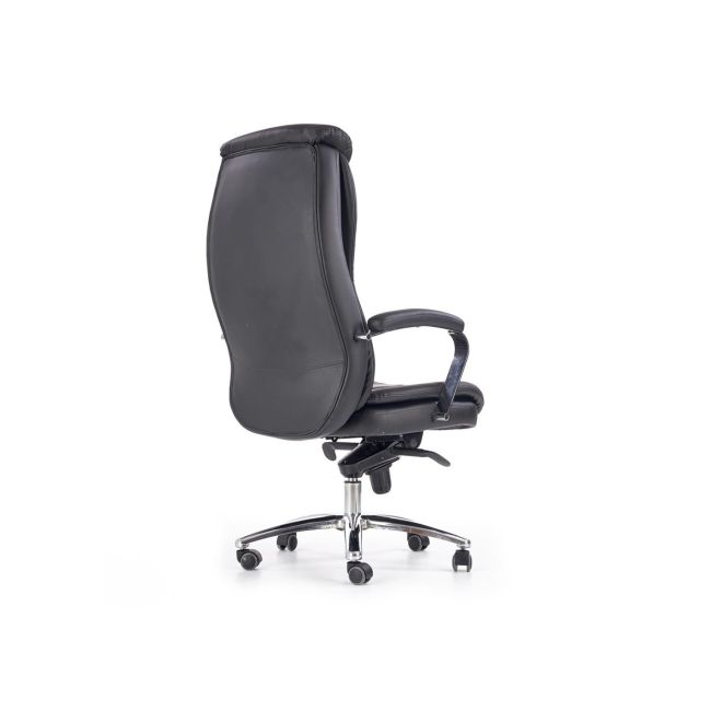 Scaun directorial hm quad, piele ecologica, inaltime ajustabila, mecanism multiblock, suport lombar, rotire 360 ˚, 150 kg, negru drm4632
