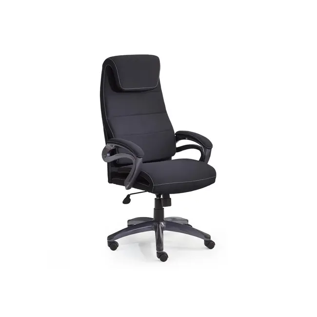 Scaun directorial hm sidney, ergonomic, cadru polipropilena, tapiterie stofa, suport lombar, inaltime ajustabila, 110 kg, 125x65x43 cm, negru drm2067
