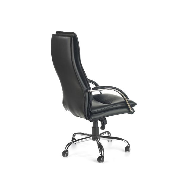 Scaun directorial hm stanley, ergonomic, cadru polipropilena, piele ecologica, suport lombar, mecanism balansare, 102kg, 115x59x50 cm, negru drm2069