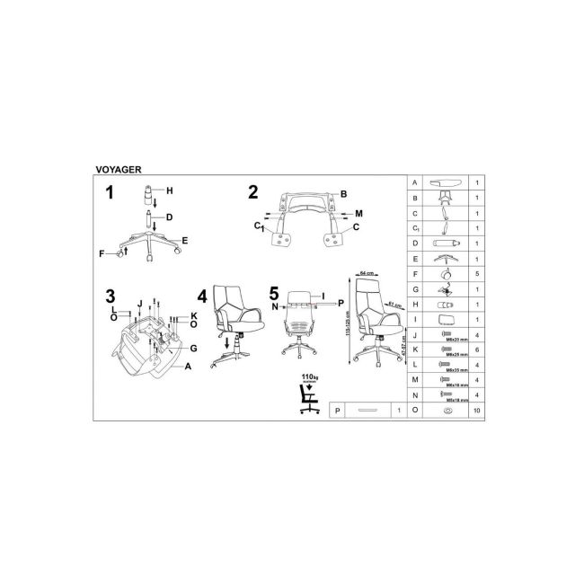 Scaun directorial hm voyager, ergonomic, cadru polipropilena, stofa, tetiera inclusa, inaltime ajustabila, mecanism de balans, 100 kg, albastru drm2809
