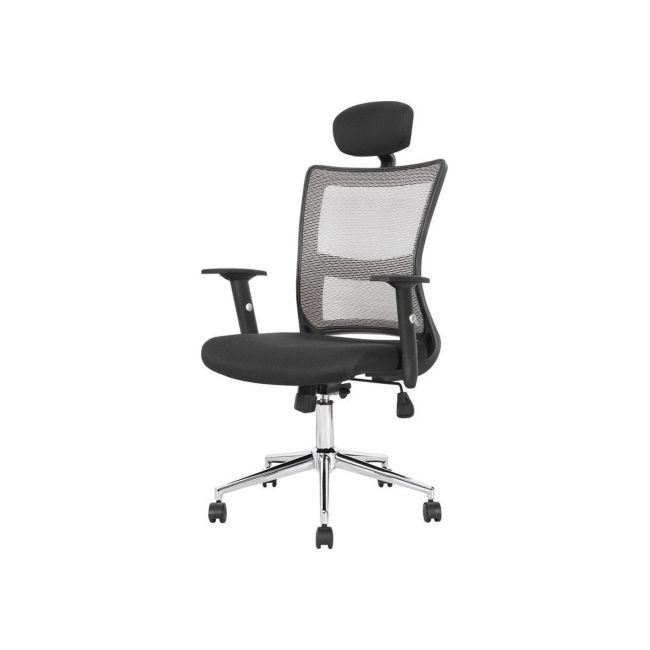 Scaun directorial hm neon gri, mesh, brate ajustabile, inaltime reglabila, cadru cromat, 100 kg, negru/gri drm2091