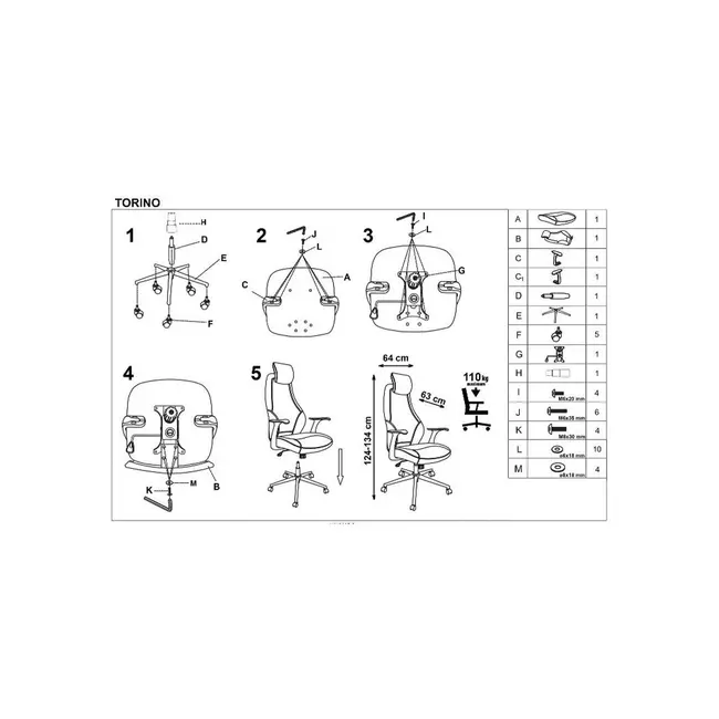 Scaun directorial mesh hm torino, ergonomic, cadru polipropilena, piele ecologica, inaltime reglabila, 110 kg, 124x64x52cm, negru drm2100