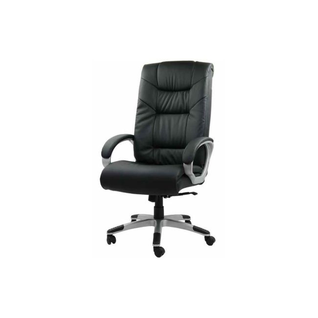 Scaun directorial off 315, piele ecologica, mecanism de balans, robust, baza polipropilena, 150 kg, negru drm1578