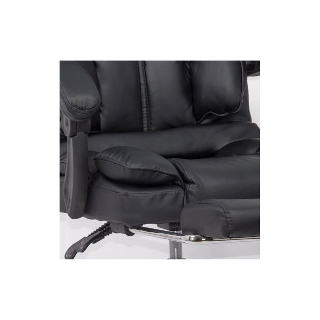Scaun directorial cu suport picioare off 415, spatar inalt, perne duble, mecanism multiblock, baza cromata, 120 kg drm9215