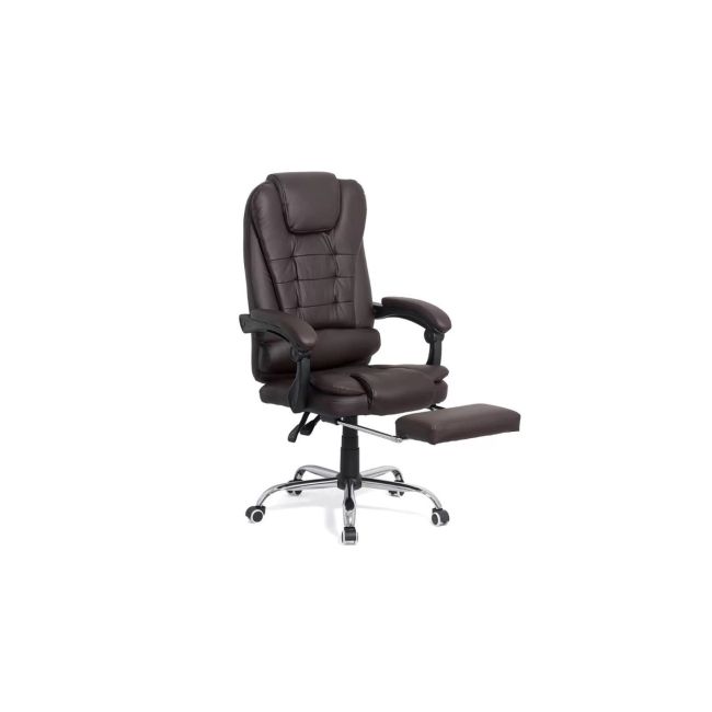Scaun directorial ergonomic off 418, piele ecologica, functie recliner, suport picioare extensibil, inaltime reglabila, 120 kg drm9605