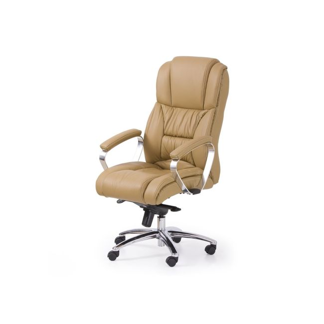 Scaun directorial hm foster, piele naturala, mecanism multiblock, roti pivotante, inaltime ajustabila, 120 kg, 125x68x54 cm, bej drm2769