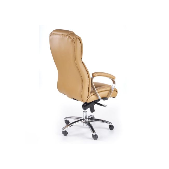 Scaun directorial hm foster, piele naturala, mecanism multiblock, roti pivotante, inaltime ajustabila, 120 kg, 125x68x54 cm, bej drm2769