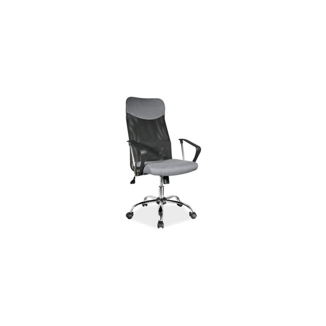 Scaun directorial sl q025, suport lombar, stofa/mesh, mecanism de balans, cadru cromat, 100 kg, gri drm8868