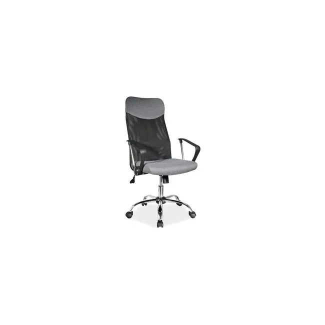 Scaun directorial sl q025, suport lombar, stofa/mesh, mecanism de balans, cadru cromat, 100 kg, gri drm8868