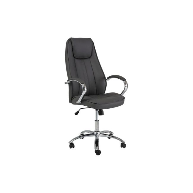Scaun directorial sl q036, piele ecologica, cadru metalic, inaltime ajustabila, 100 kg, gri drm3217