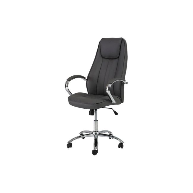 Scaun directorial sl q036, piele ecologica, cadru metalic, inaltime ajustabila, 100 kg, gri drm3217