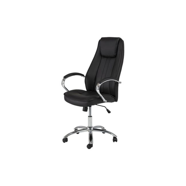 Scaun directorial sl q036, piele ecologica, cadru metalic, inaltime ajustabila, 100 kg, negru drm3215