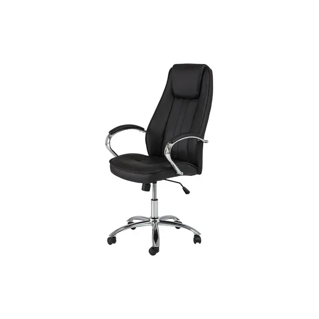 Scaun directorial sl q036, piele ecologica, cadru metalic, inaltime ajustabila, 100 kg, negru drm3215