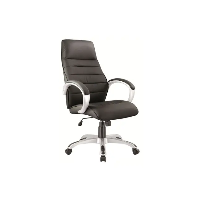 Scaun directorial sl q046, cadru polipropilena, piele ecologica, inaltime reglabila, mecanism de balansare, 100 kg, negru drm3235