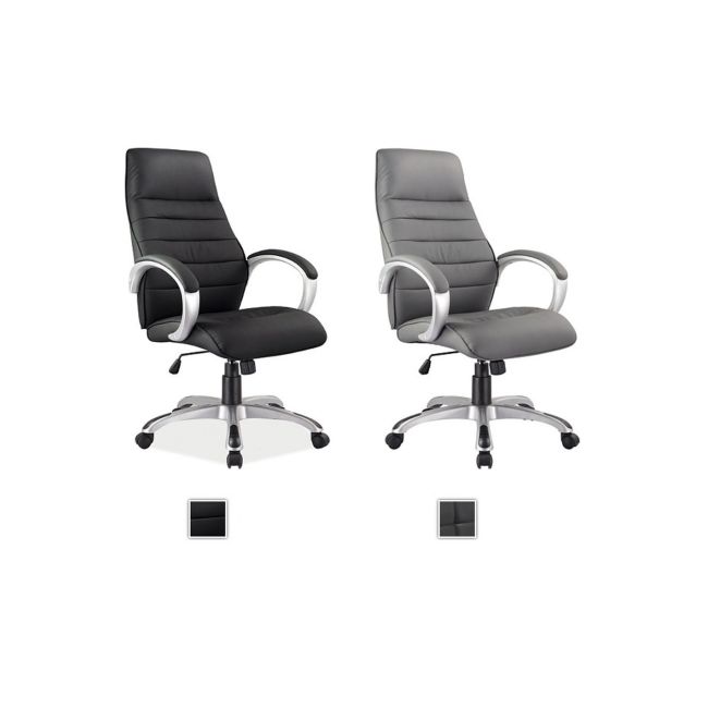 Scaun directorial sl q046, cadru polipropilena, piele ecologica, inaltime reglabila, mecanism de balansare, 100 kg, negru drm3235