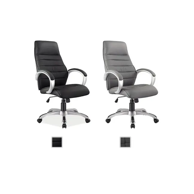 Scaun directorial sl q046, cadru polipropilena, piele ecologica, inaltime reglabila, mecanism de balansare, 100 kg, negru drm3235