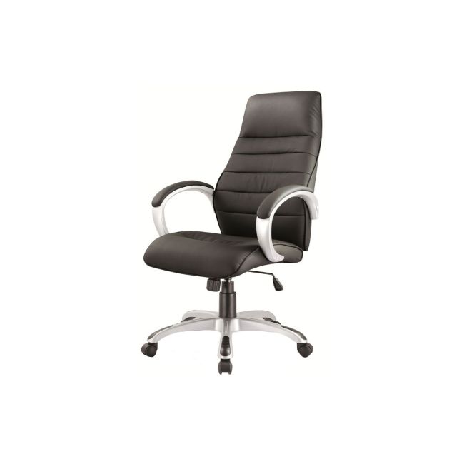 Scaun directorial sl q046, cadru polipropilena, piele ecologica, inaltime reglabila, mecanism de balansare, 100 kg, negru drm3235
