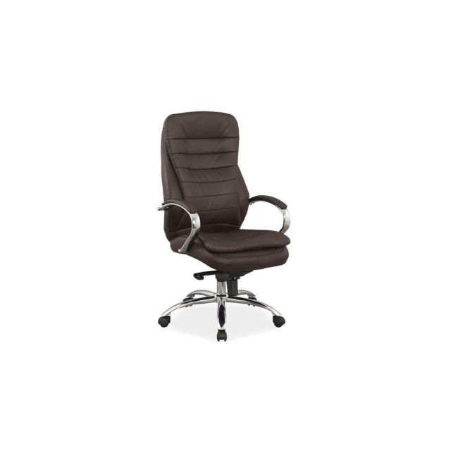Scaun directorial sl q154, mecanism multiblock, piele ecologica, inaltime ajustabila,100 kg, maro drm3244