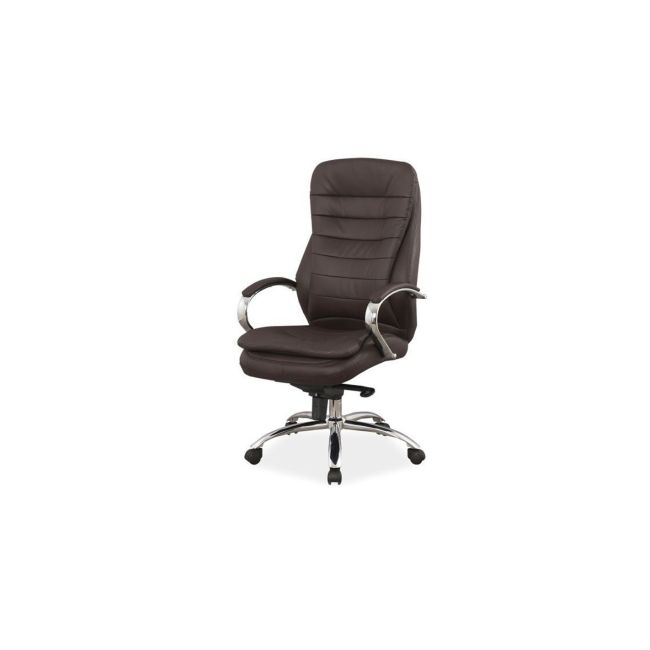 Scaun directorial sl q154, mecanism multiblock, piele ecologica, inaltime ajustabila,100 kg, maro drm3244