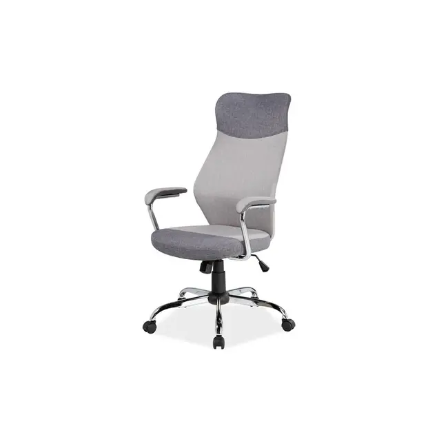 Scaun directorial sl q319, suport lombar, tapiterie stofa, mecanism balans, cadru cromat, 100 kg, gri drm4116