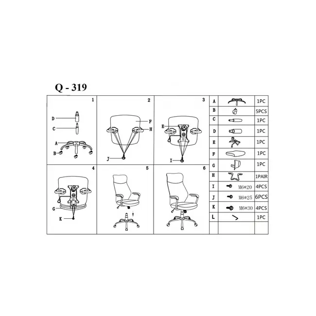 Scaun directorial ergonomic sl q319, suport lombar, mecanism de balans, tapiterie stofa, inaltime reglabila, negru drm4614