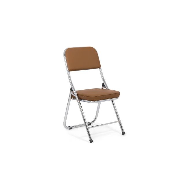 Scaun pliant hrc 607, pentru living, bucatarie, evenimente, piele ecologica, picioare cromate, 100 kg drm9249