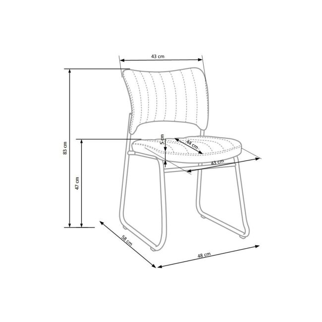 Scaun vizitator hm rapid, cadru cromat, piele ecologica, 83x43x58 cm, sarcina max 120 kg, negru drm2235